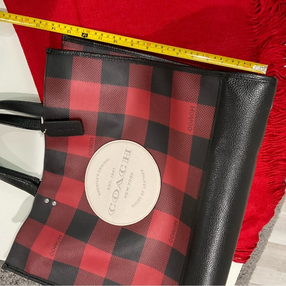 Coach plaid tote with matching wallet - Picture 3 of 16